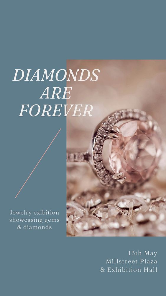 Diamonds are forever Instagram story template, editable social media design