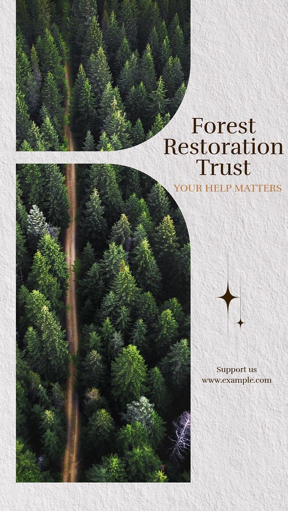 Forest restoration trust Instagram story template, editable social media design