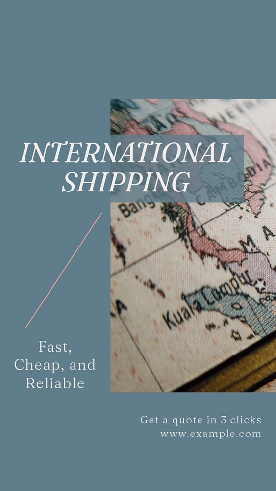 International shipping Instagram story template, editable social media design