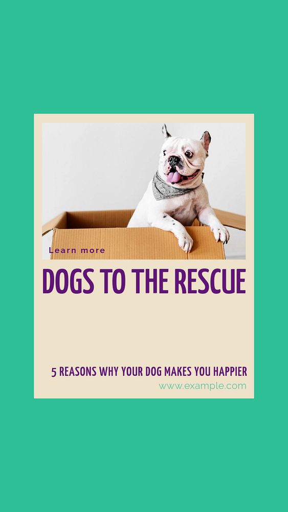 Dog story template, editable social media design