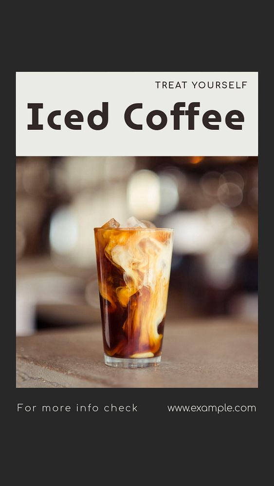 Iced coffee Instagram story template, editable social media design