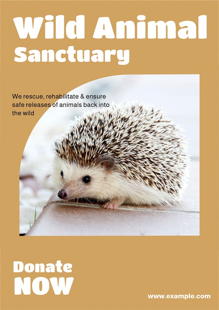 Wildlife sanctuary poster template, customizable design & text