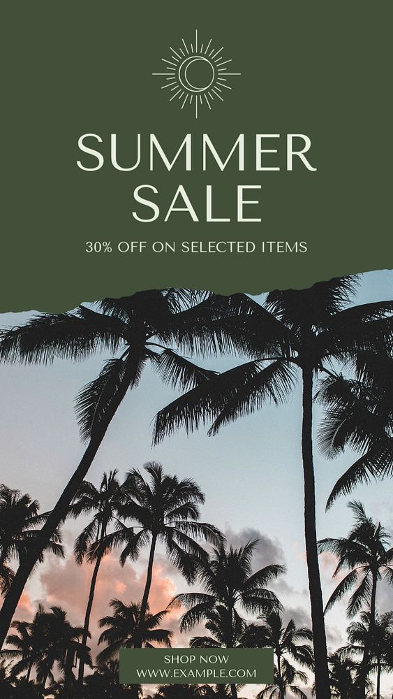 Summer sale fashion Instagram story template, editable social media design