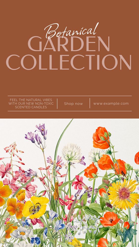 Botanical garden collection Instagram story template, editable social media design