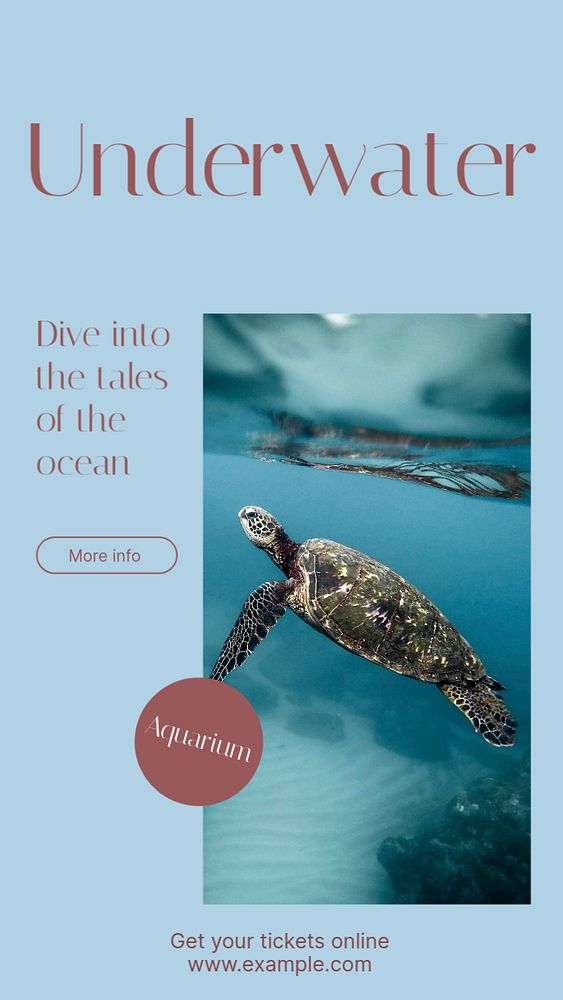 Underwater Instagram story template, editable social media design