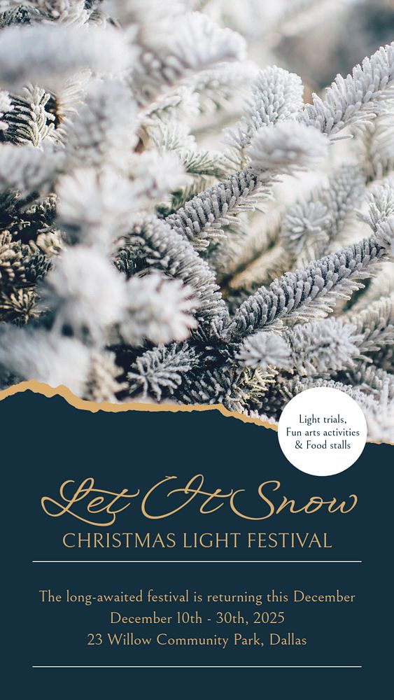 Christmas light festival Instagram story template, editable social media design