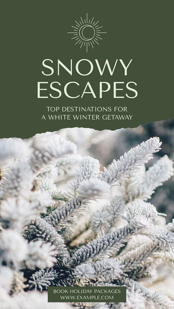 Snowy escapes Instagram story template, editable social media design