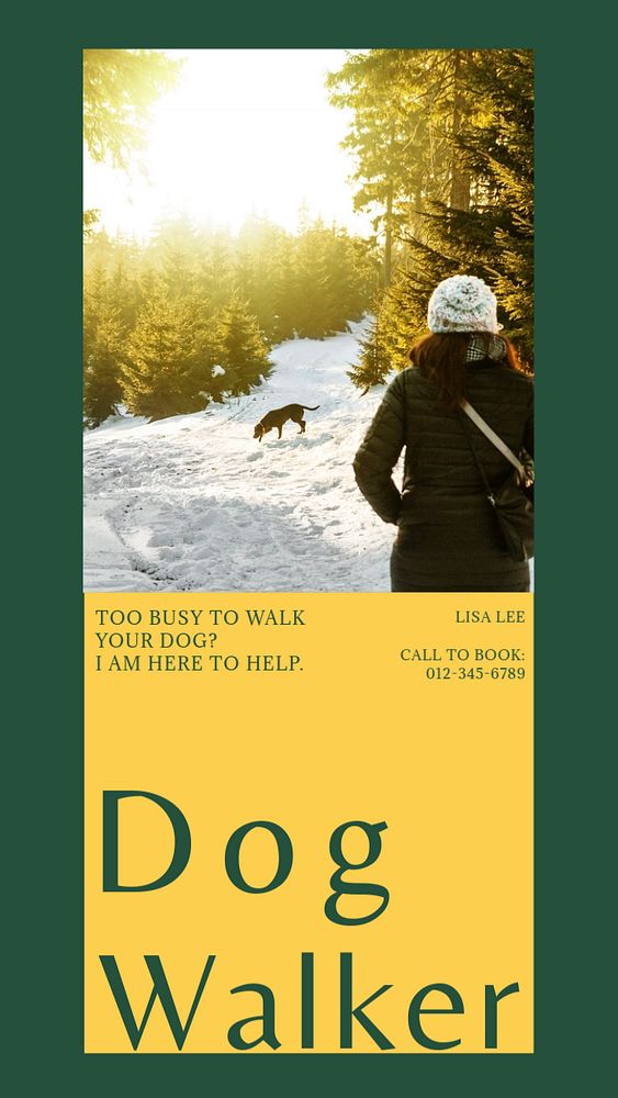 Dog walker Instagram story template, editable social media design