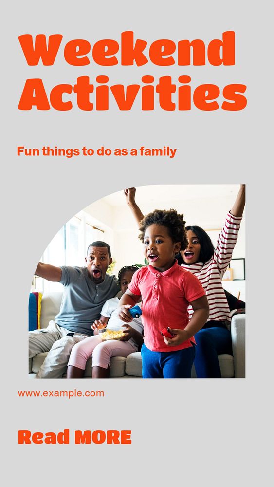 Family activities story template, editable social media design