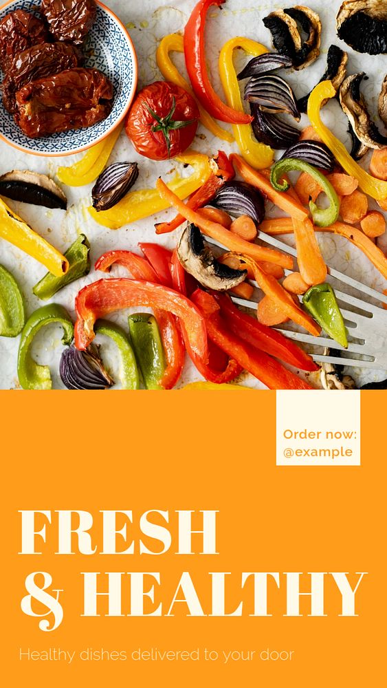 Fresh & healthy food story template, editable social media design