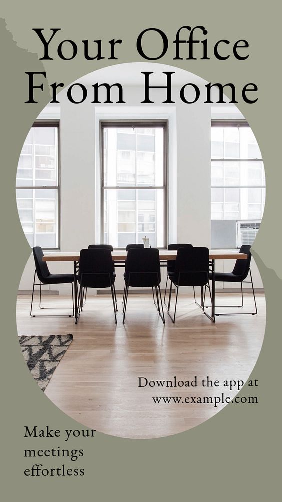 Office from home Instagram story template, editable social media design