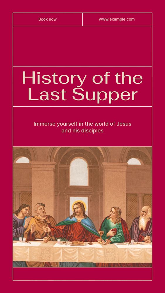 Last supper history Instagram story template, editable social media design