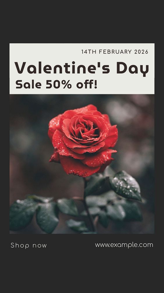 Valentine's day sale Instagram story template, editable social media design