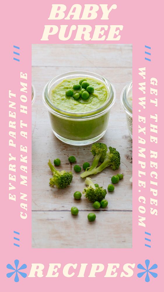 Baby puree story template, editable social media design