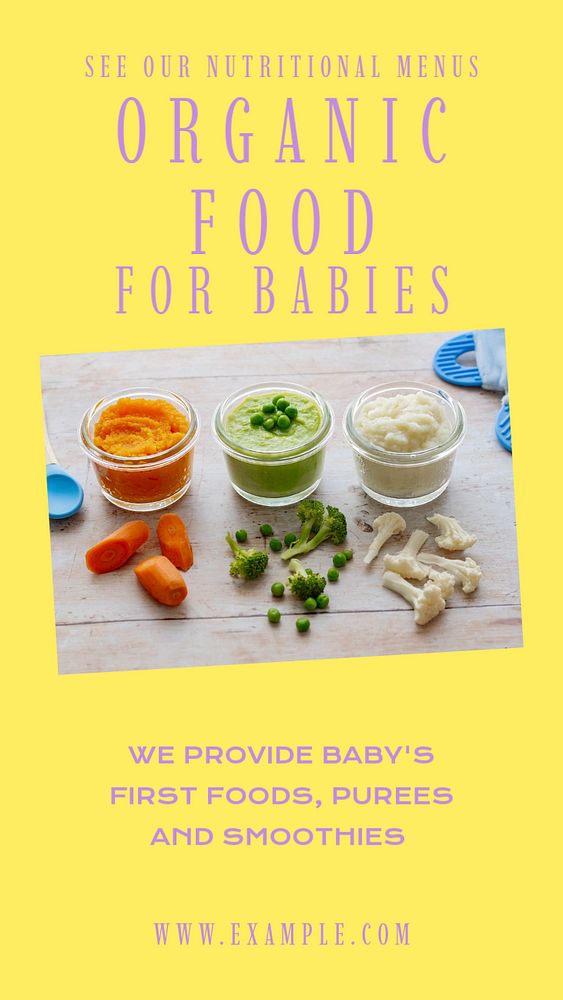 Baby food story template, editable social media design