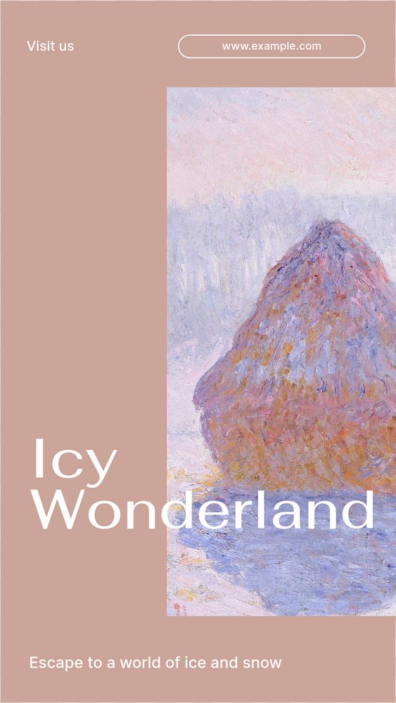 Icy wonderland world Instagram story template, editable social media design