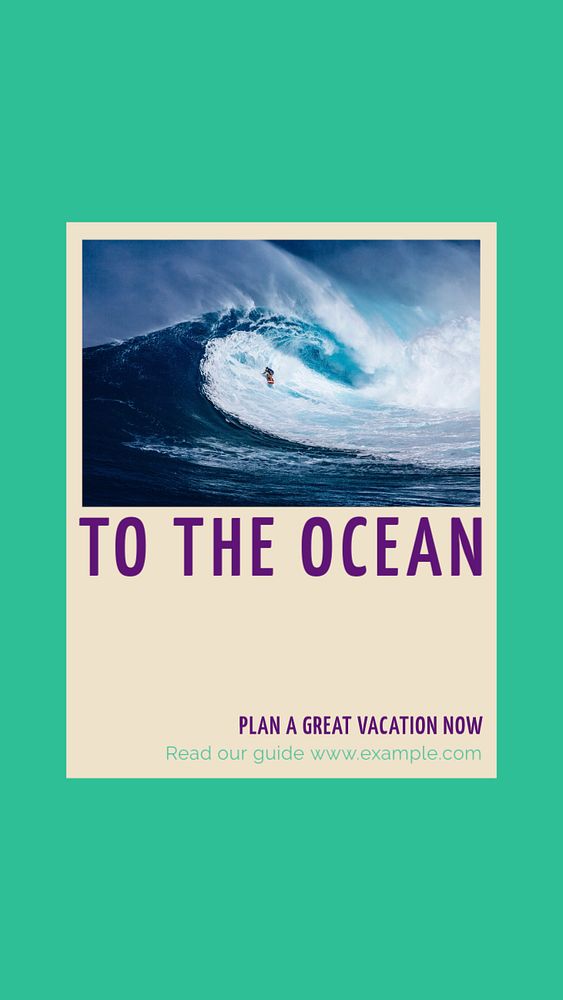 Ocean vacation story template, editable social media design