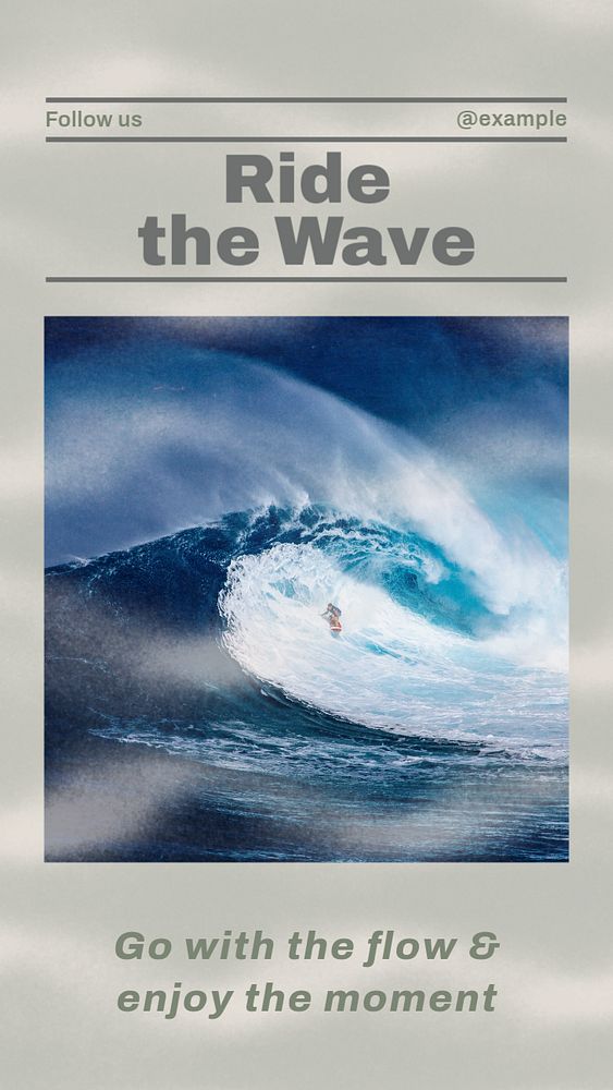 Wave & positivity quote story template, editable social media design