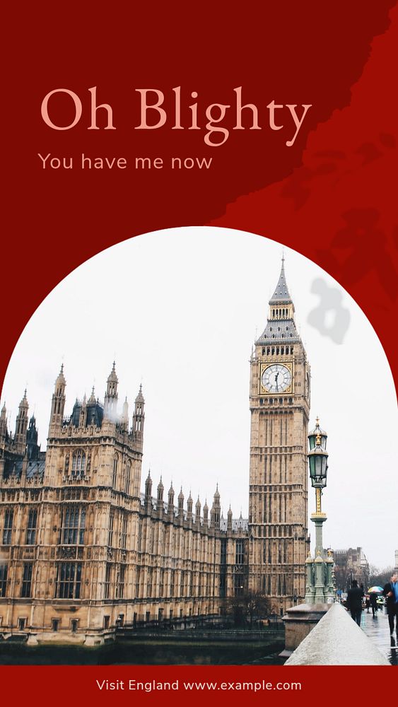 England Instagram story template, editable social media design