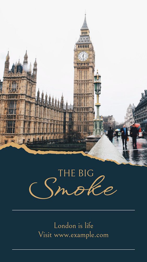 London Instagram story template, editable social media design