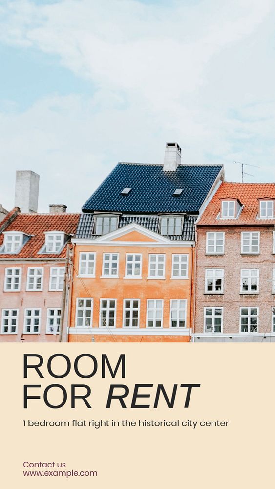 Room for rent Instagram story template, editable social media design