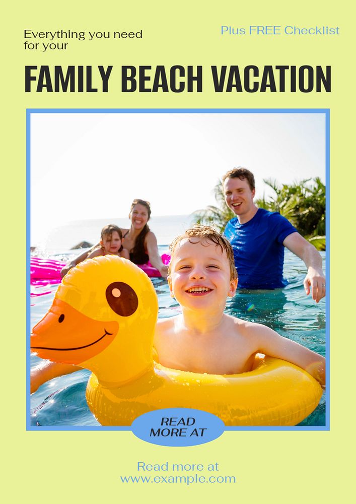 Family vacation editable poster template