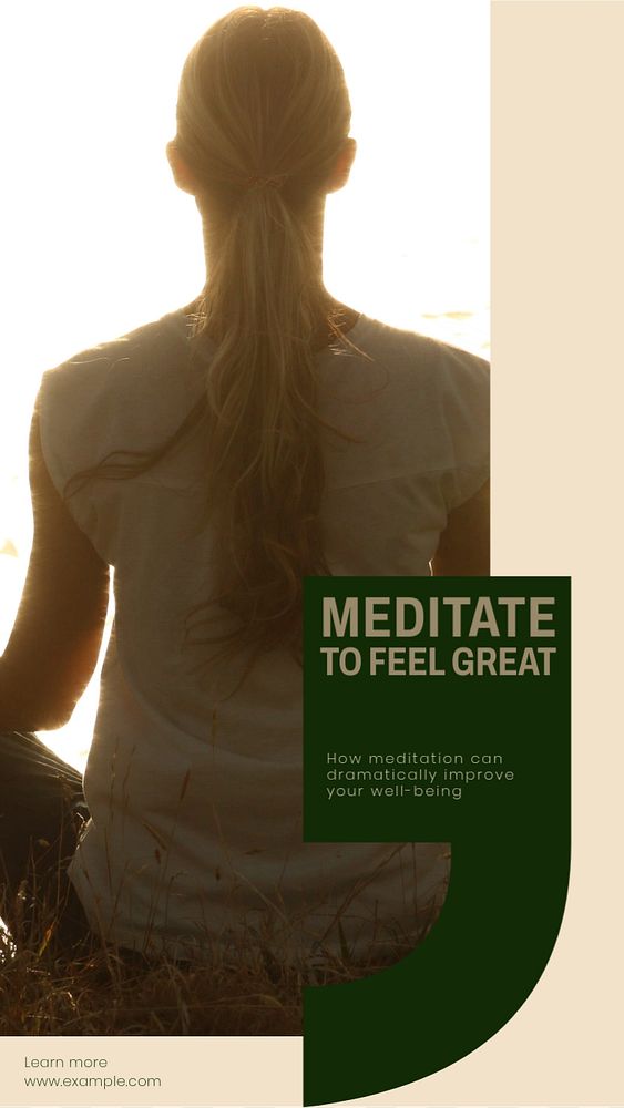 Meditation story template, editable social media design