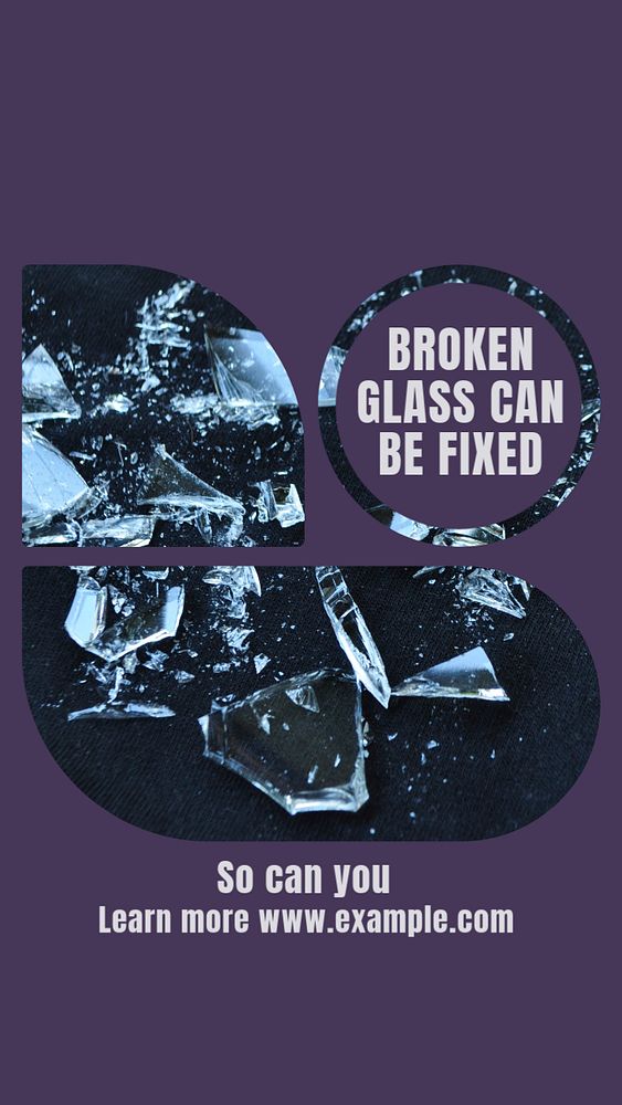 Broken glass story template, editable social media design