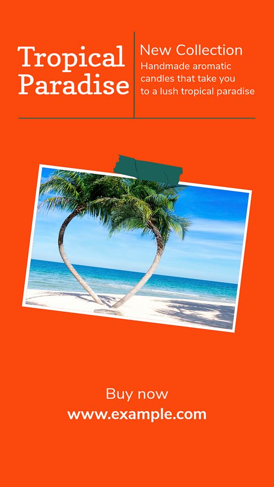 Tropical paradise story template, editable social media design