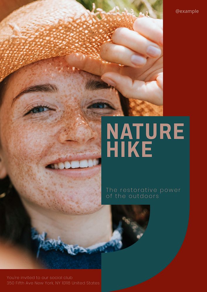 Nature hike editable poster template