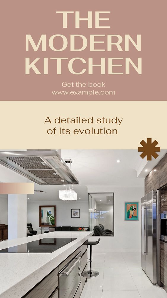 Modern kitchen story template, editable social media design