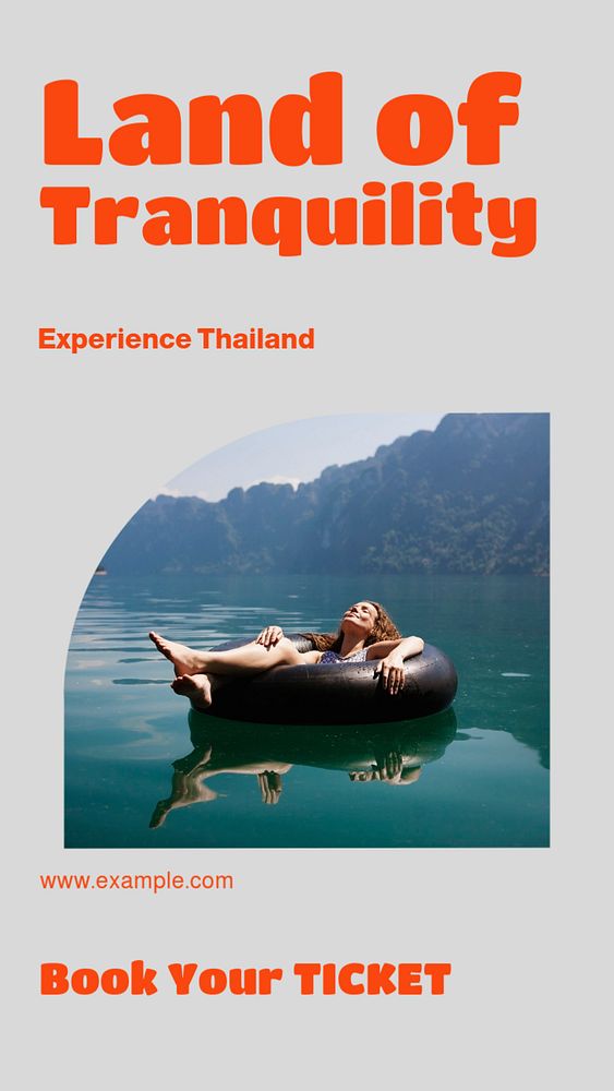 Travel to Thailand story template, editable social media design