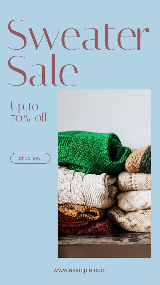 Sweater sale Instagram story template, editable social media design