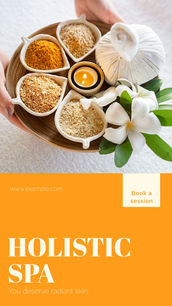 Holistic spa story template, editable social media design