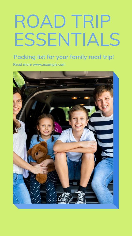 Family road trip story template, editable social media design