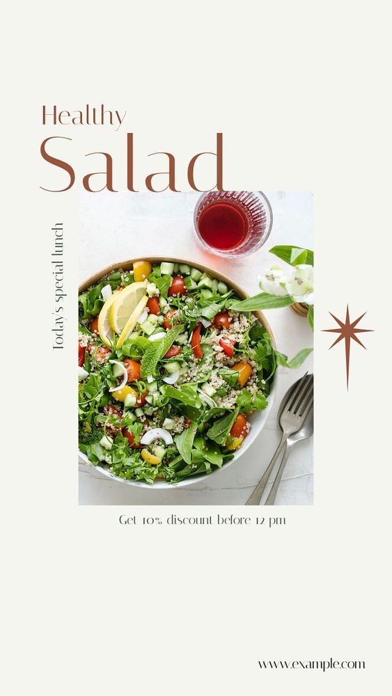 Healthy salad Instagram story template, editable social media design