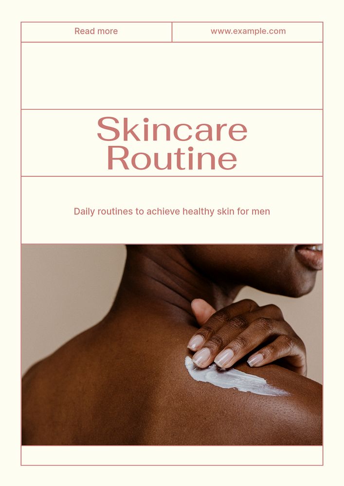 Skincare routine poster template, editable text & design