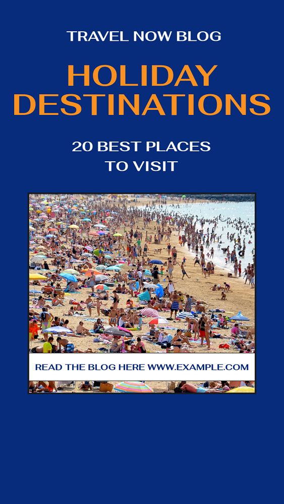 Holiday destinations story template, editable social media design