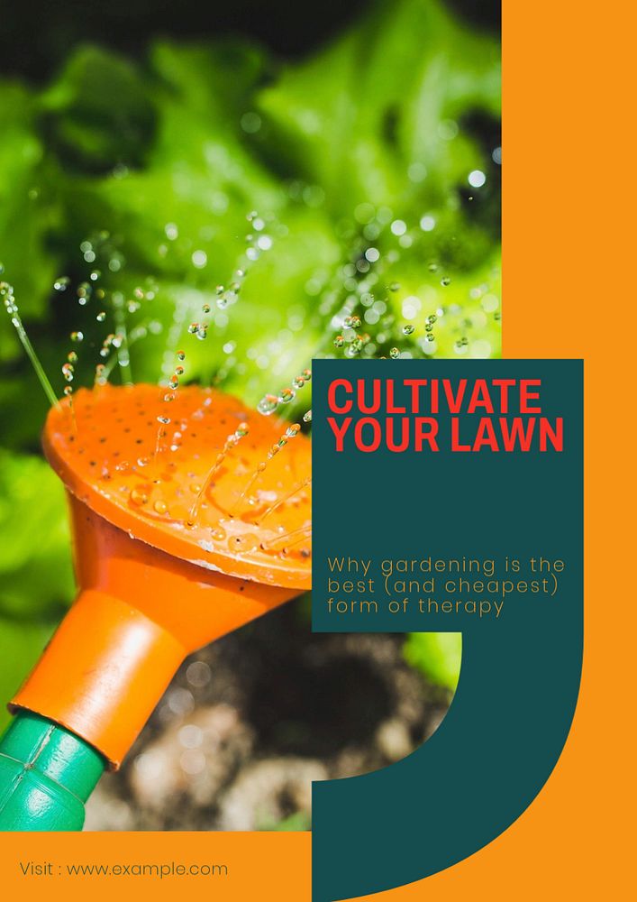 Gardening editable poster template