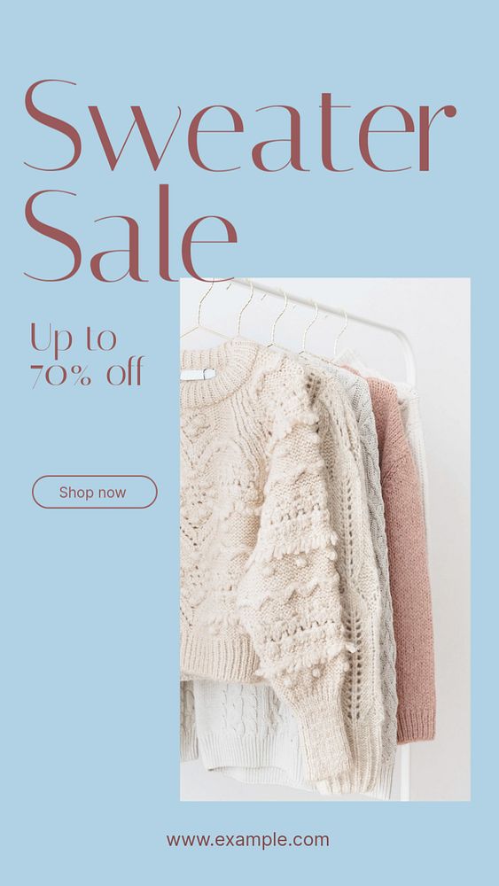 Sweater sale Instagram story template, editable social media design