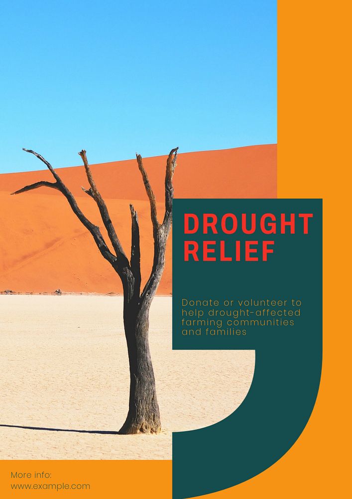 Drought relief editable poster template