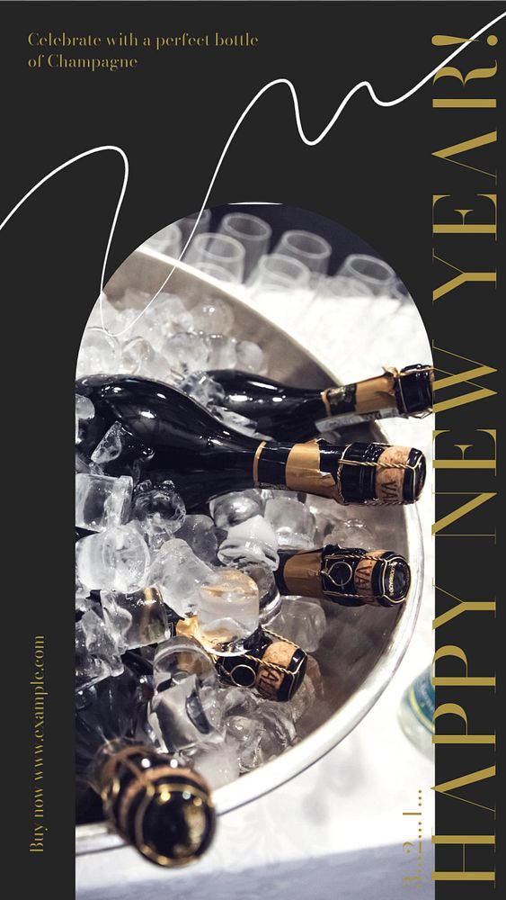 Champagne advertisement Instagram story template, editable social media design