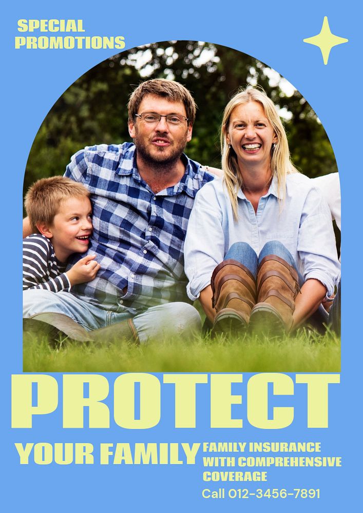 Family insurance editable poster template