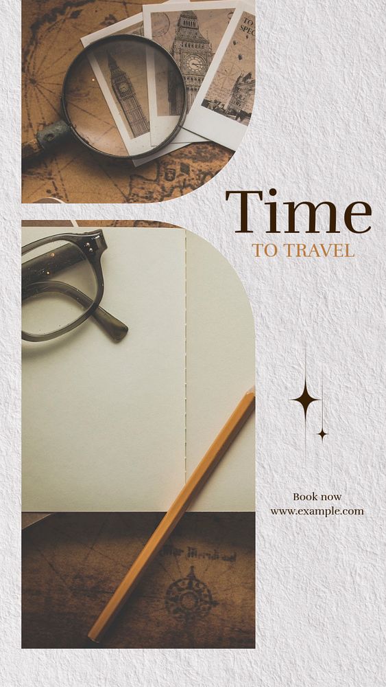 Time to travel Instagram story template, editable social media design