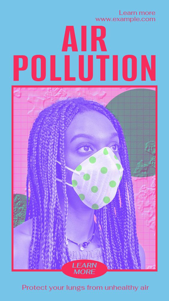 Air pollution story template, editable social media design