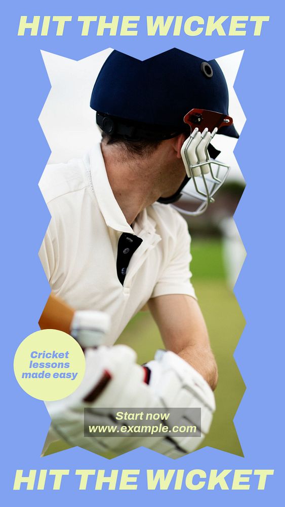 Cricket story template, editable social media design