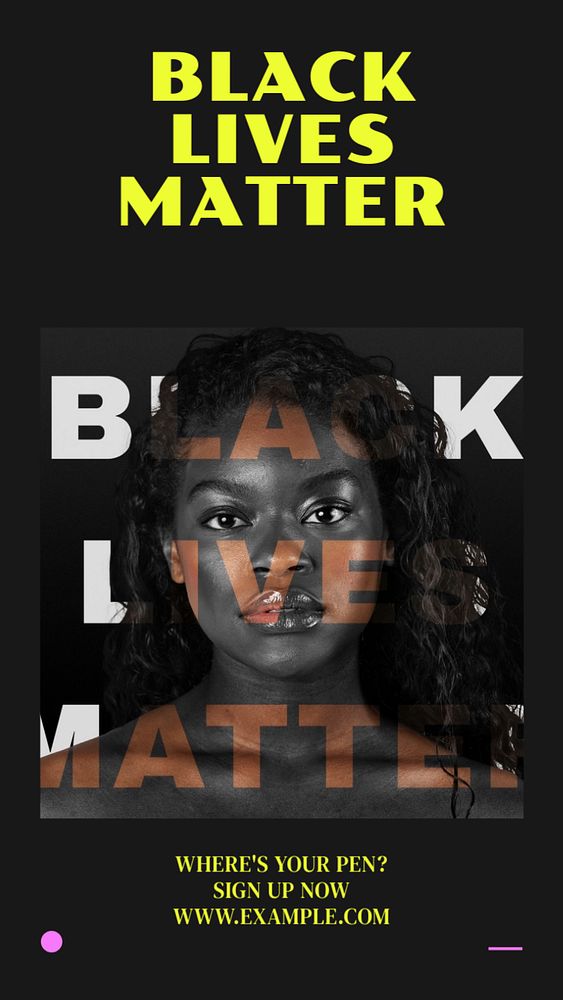 Black lives matter story template, editable social media design