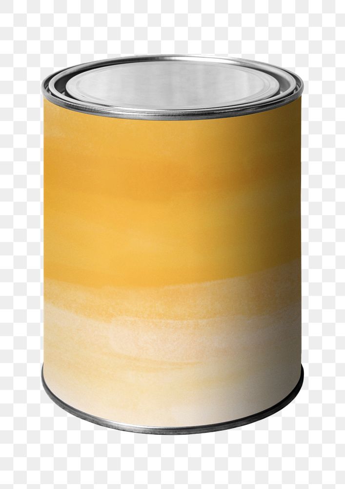 Yellow paint bucket mockup element png, editable design