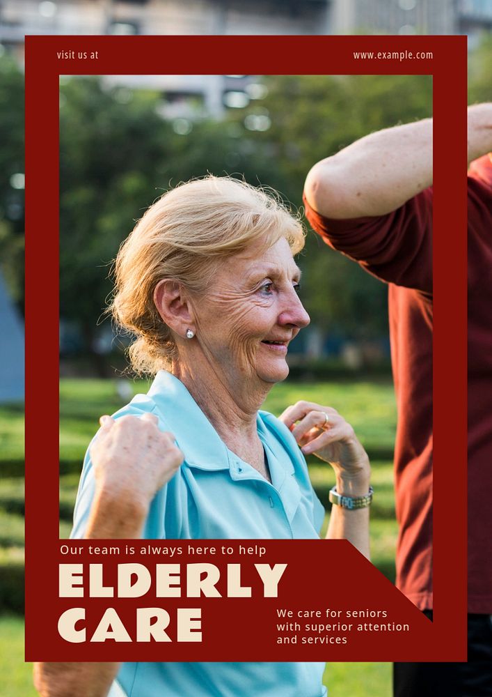 Elderly care editable poster template