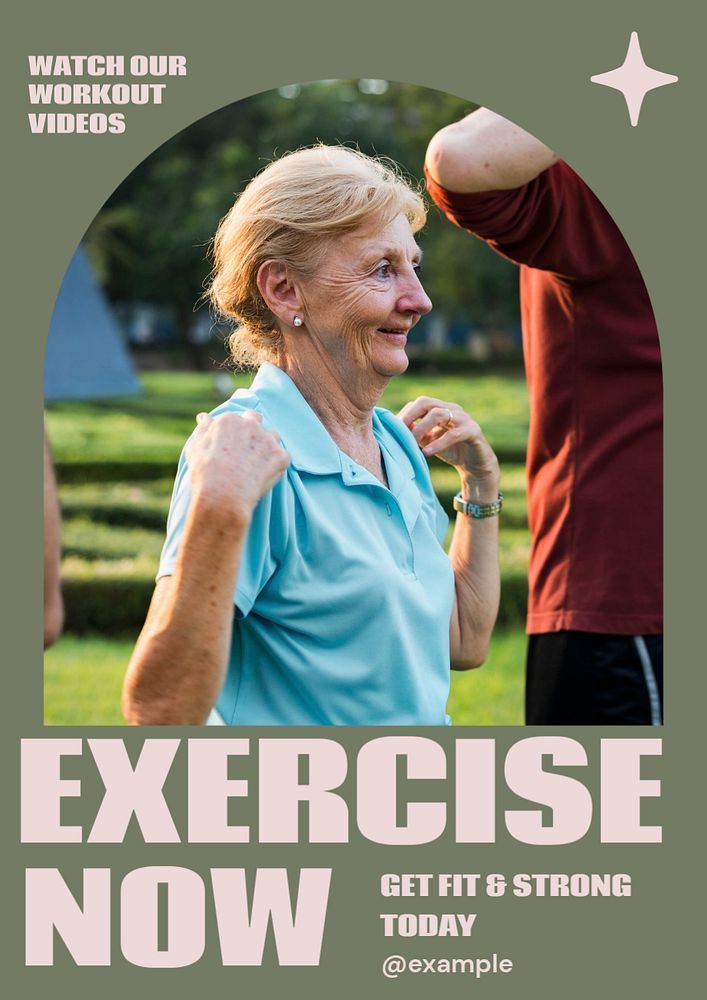 Exercise now editable poster template